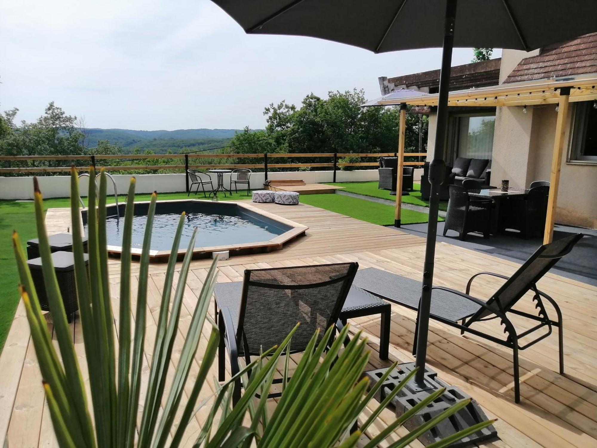 Lapausedegout Piscine Chambres Climatisees Jacuzzi Terrasse Lachapelle-Auzac Exterior foto